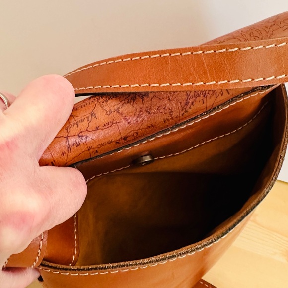 Patricia Nash Brown Crossbody Bag with Map Design - Picture 9 of 13